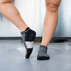 SILVER ANKLE GRIP SOCKS - BLACK
