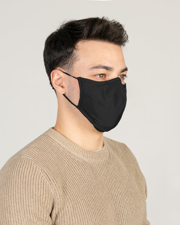 Structured Silver Mask 3 Layer - Black