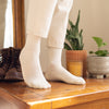 SILVER SOLID RIBBED SOCKS | OFF WHITE