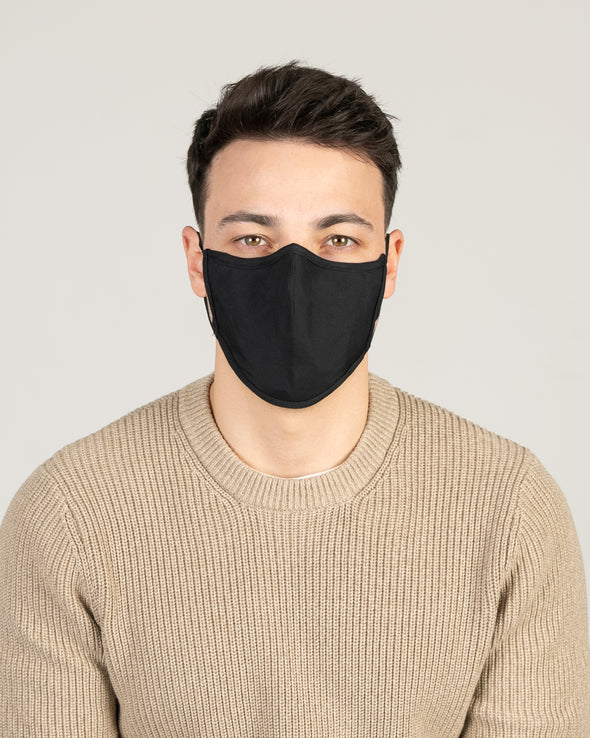 Structured Silver Mask 3 Layer - Black